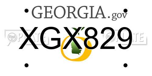 XGX829 Georgia License Plate