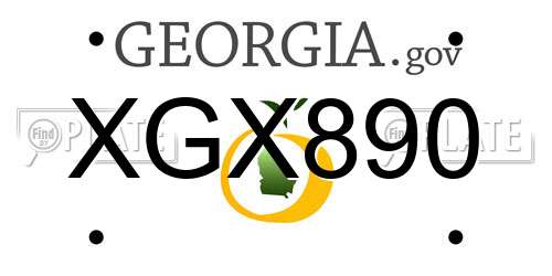 XGX890 Georgia License Plate