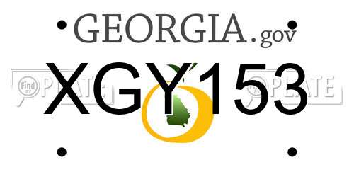 XGY153 Georgia License Plate