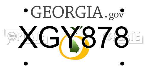 XGY878 Georgia License Plate