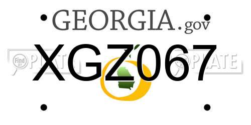 XGZ067 Georgia License Plate