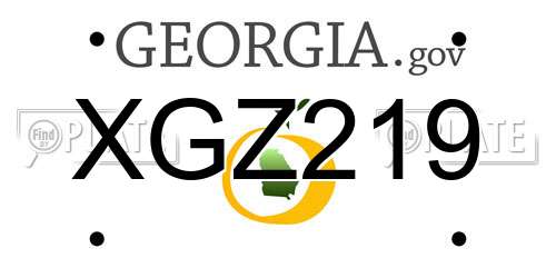 XGZ219 Georgia License Plate