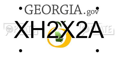 XH2X2A Georgia License Plate