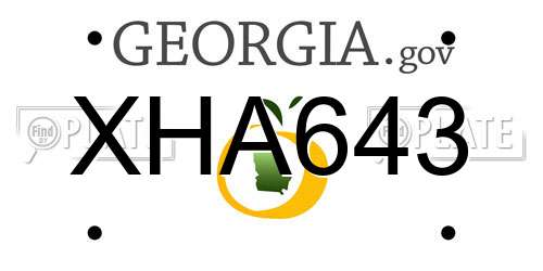 XHA643 Georgia License Plate