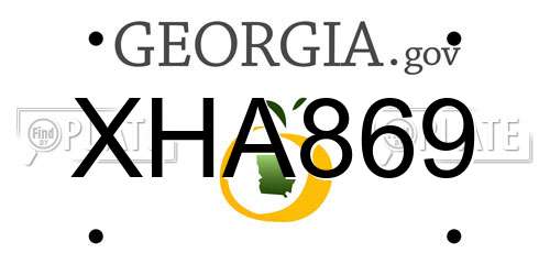 XHA869 Georgia License Plate
