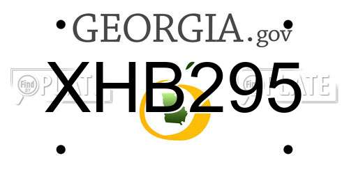 XHB295 Georgia License Plate