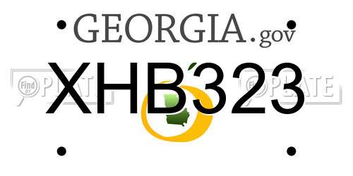 XHB323 Georgia License Plate