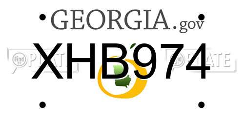 XHB974 Georgia License Plate