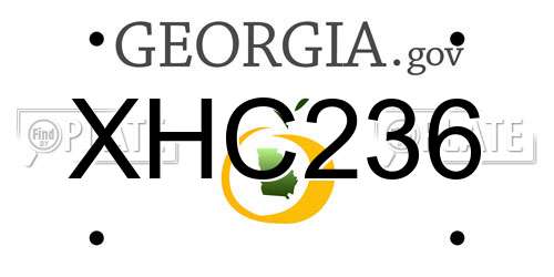 XHC236 Georgia License Plate