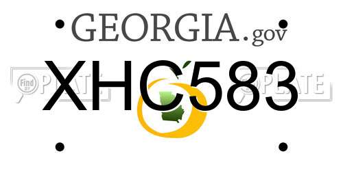 XHC583 Georgia License Plate