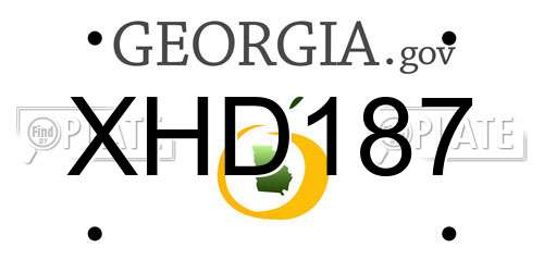 XHD187 Georgia License Plate