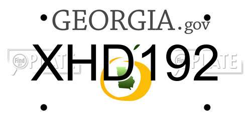 XHD192 Georgia License Plate