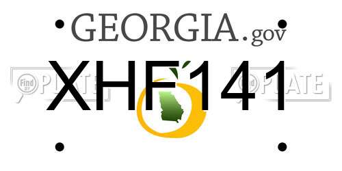 XHF141 Georgia License Plate