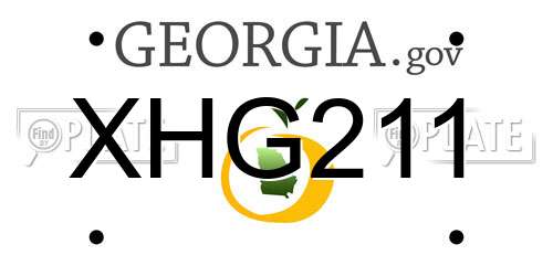XHG211 Georgia License Plate