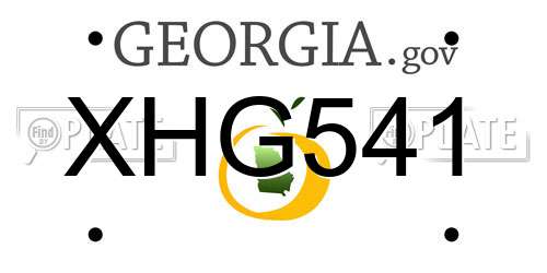 XHG541 Georgia License Plate