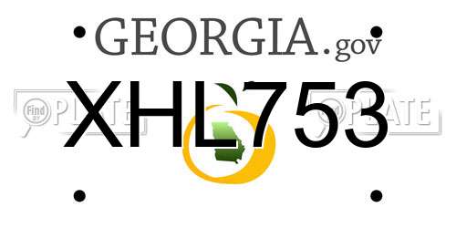 XHL753 Georgia License Plate