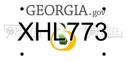 XHL773 Georgia License Plate