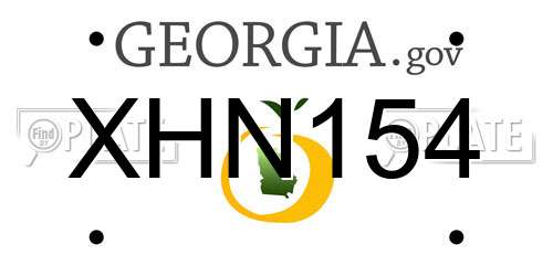 XHN154 Georgia License Plate