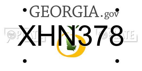 XHN378 Georgia License Plate