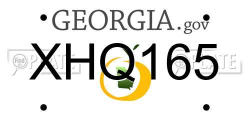XHQ165 Georgia License Plate