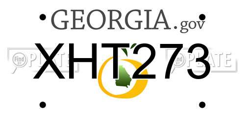 XHT273 Georgia License Plate