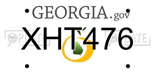 XHT476 Georgia License Plate