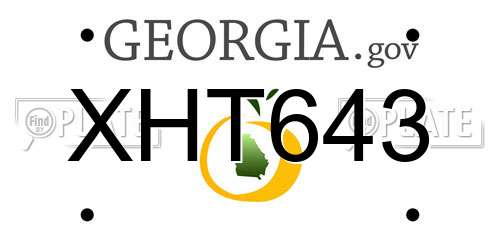 XHT643 Georgia License Plate