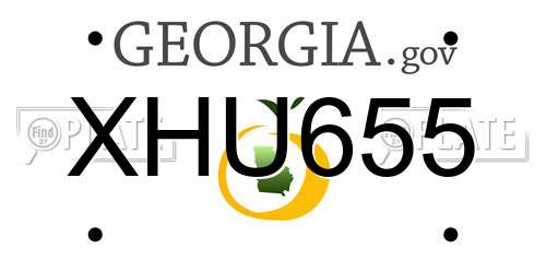 XHU655 Georgia License Plate