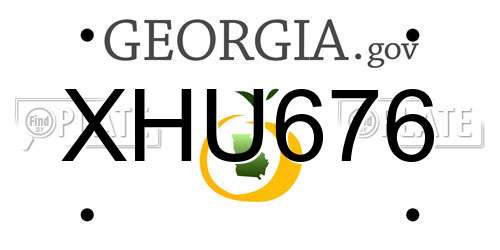 XHU676 Georgia License Plate