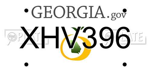 XHV396 Georgia License Plate