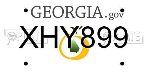 XHY899 Georgia License Plate