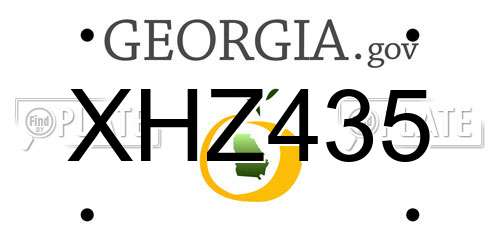 XHZ435 Georgia License Plate