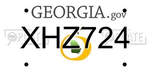 XHZ724 Georgia License Plate