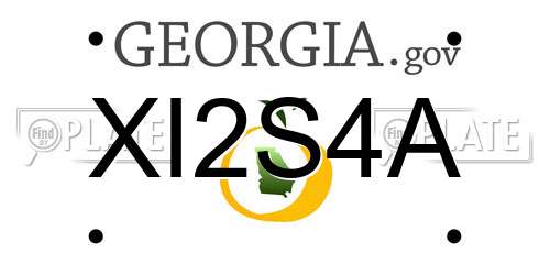 XI2S4A Georgia License Plate