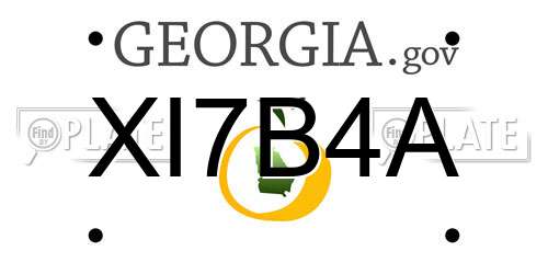 XI7B4A Georgia License Plate