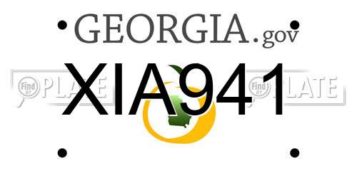 XIA941 Georgia License Plate