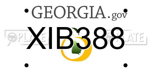 XIB388 Georgia License Plate