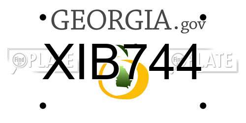 XIB744 Georgia License Plate