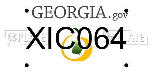 XIC064 Georgia License Plate