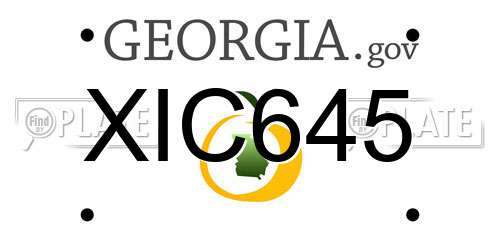 XIC645 Georgia License Plate