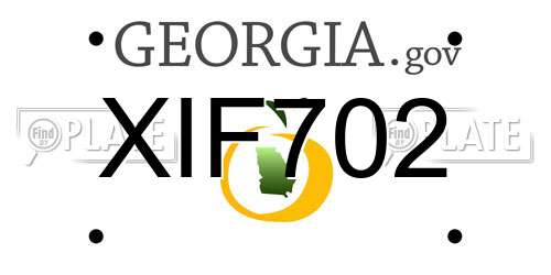 XIF702 Georgia License Plate