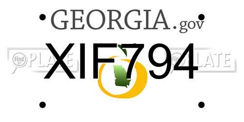 XIF794 Georgia License Plate