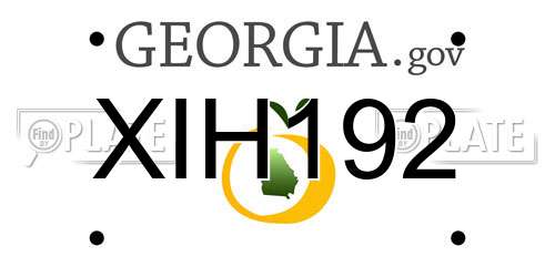 XIH192 Georgia License Plate