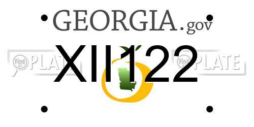 XII122 Georgia License Plate