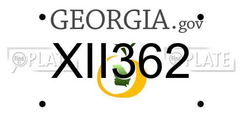 XII362 Georgia License Plate