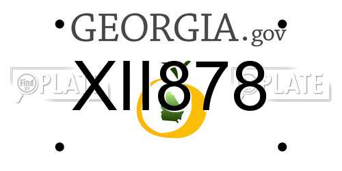 XII878 Georgia License Plate