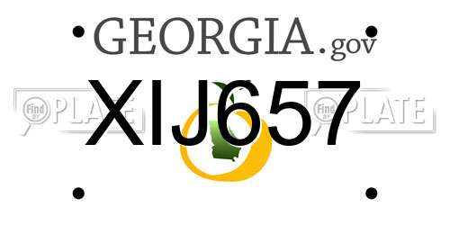 XIJ657 Georgia License Plate