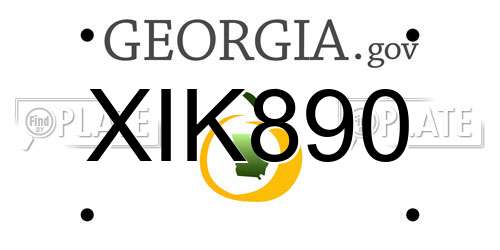 XIK890 Georgia License Plate