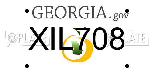 XIL708 Georgia License Plate