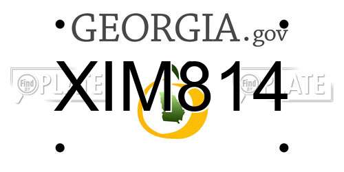 XIM814 Georgia License Plate
